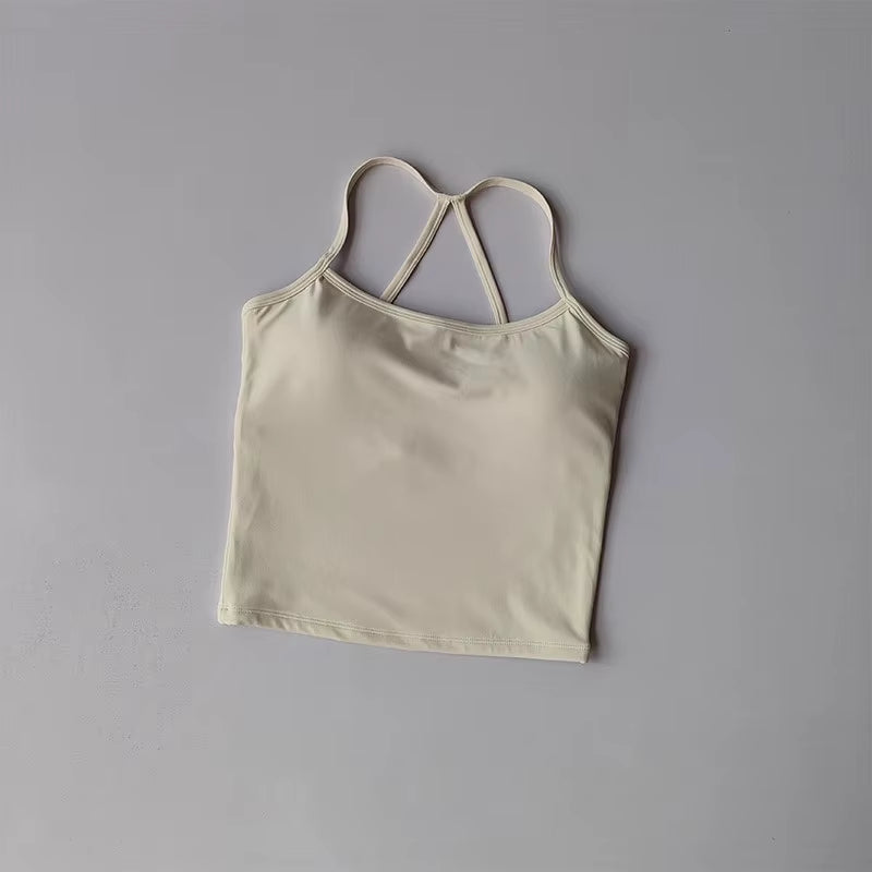 Women'S Cross Back Yoga Sports Bra Gym Tank Top Push-Up Workout Bra Fitness Vest Comfortable 'Naked Feeling'Gym Bra Fitness Wear