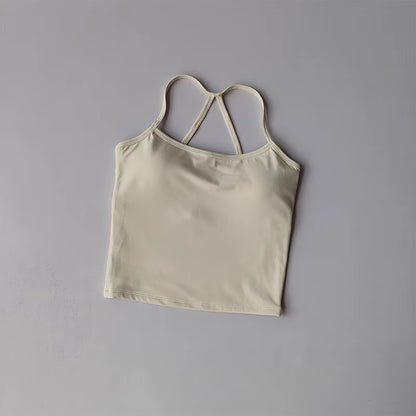 Women'S Cross Back Yoga Sports Bra Gym Tank Top Push-Up Workout Bra Fitness Vest Comfortable 'Naked Feeling'Gym Bra Fitness Wear