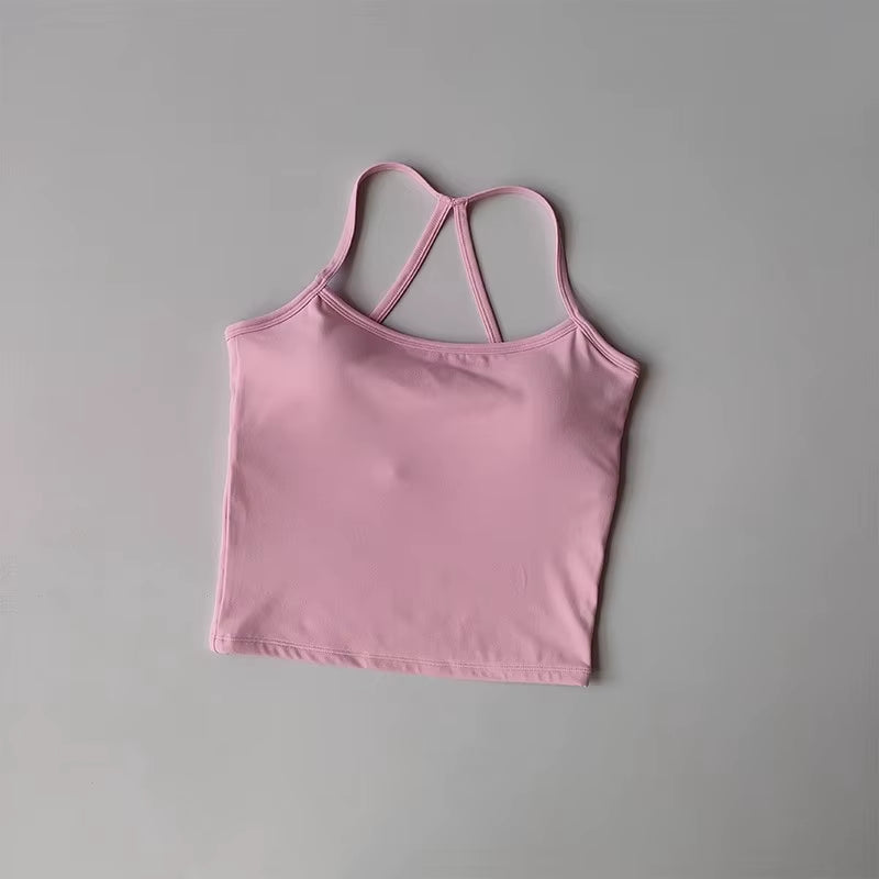 Women'S Cross Back Yoga Sports Bra Gym Tank Top Push-Up Workout Bra Fitness Vest Comfortable 'Naked Feeling'Gym Bra Fitness Wear