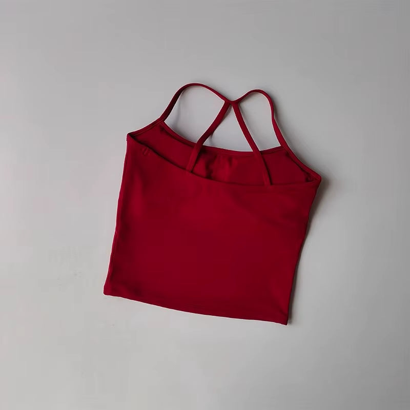 Women'S Cross Back Yoga Sports Bra Gym Tank Top Push-Up Workout Bra Fitness Vest Comfortable 'Naked Feeling'Gym Bra Fitness Wear